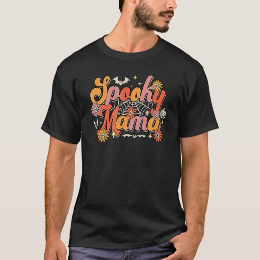 T-shirt Super Éffrayant Mama Retro Halloween Ghost Witchy  (Devant)