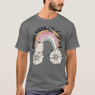 T-shirt Super Éffrayant Vibes Retro Rainbow Hippie Ghost H