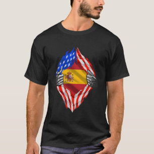 T-shirt Super Espagnol Patrimoine Espagne Racines Drapeau 