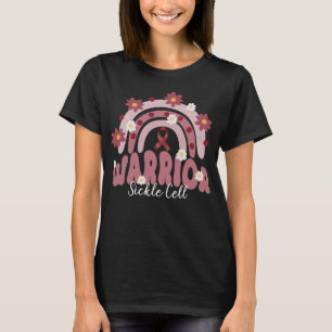 T-shirt super fleur arc-en-ciel guerrier de cellule faucil