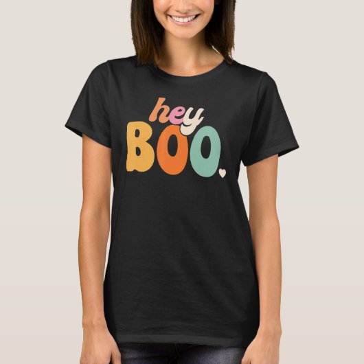 T-shirt Super Ghost Halloween Citrouille Face Hey Boo tend (Devant)