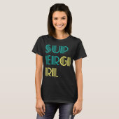 T-shirt Super girl Green and Yellow (Devant entier)