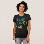 T-shirt Super girl Green and Yellow (Devant entier)