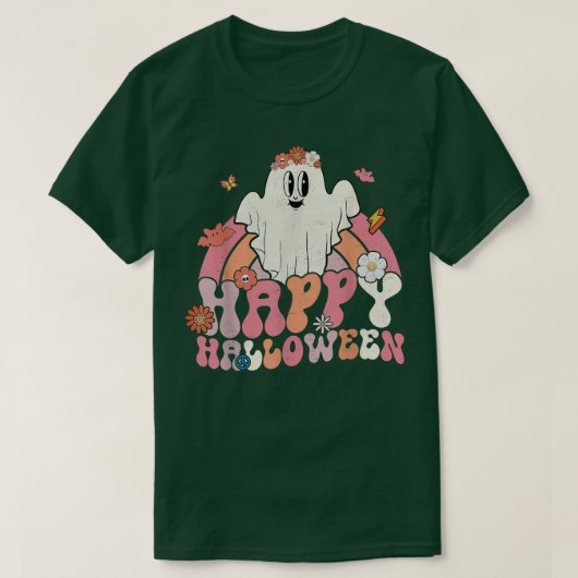 T-shirt Super Halloween Rainbow Cute Ghost Boo Spoo (Design devant)