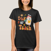 T-shirt Super Halloween Trick ou Enseigner Retro Floral Fa (Devant)