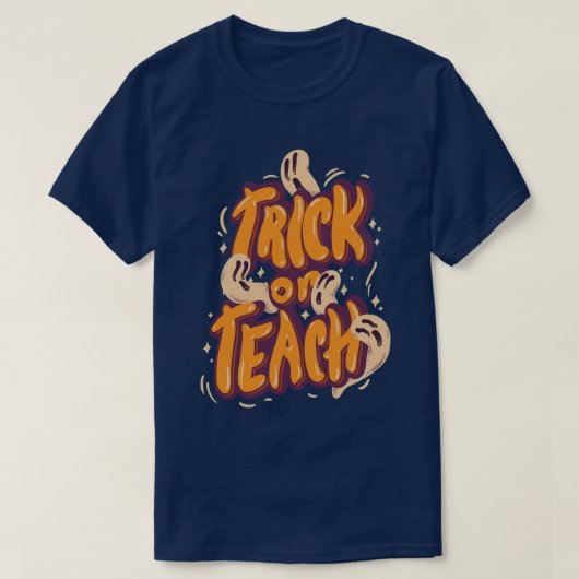 T-shirt Super Halloween Trick ou Enseigner Retro Floral Fa (Design devant)