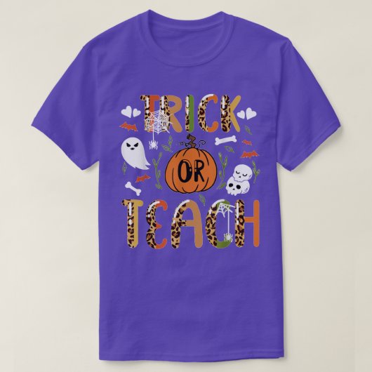 T-shirt Super Halloween Trick ou enseigner Thanksgiving (Design devant)