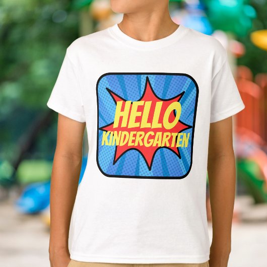 T-shirt Super Hero Comic Premier Jour De L'École Nom Perso