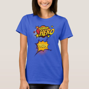 T-shirt Super Hero Mom Comic Style de livre