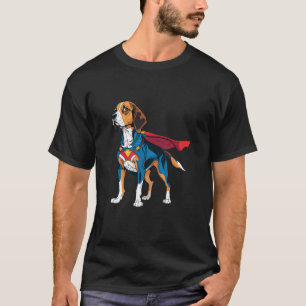 T-shirt Super-héros Beagle Cape Rouge Chien Super Héros