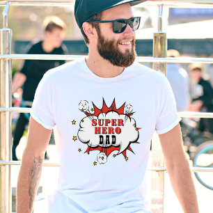 T-shirt Super Héros Papa Dessin Bubble Amusant