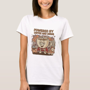 T-shirt Super-héros Rétro Drôle du Café Alimenté par le