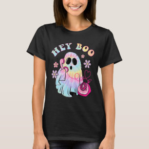 T-shirt Super Hey Boo Cute Ghost Funny Halloween Filles Wo