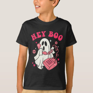 T-shirt Super Hey Boo mignonne Ghost Funny Halloween Mens