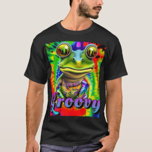 T-shirt Super Hippie Trippy Frog Psychedelic