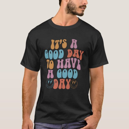 T-shirt Super Joyeux visage souriant Avoir un bon jour M p (Devant)