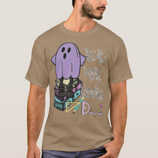 T-shirt Super Lire Plus Livres Joli Ghost Boo Funny Hallow