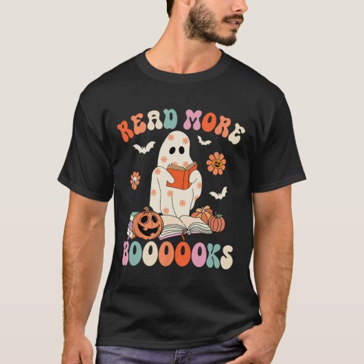 T-shirt Super Lire Plus Livres Joli Ghost Boo Funny Hallow (Devant)
