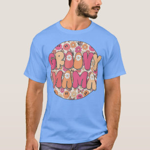 T-shirt Super Mama Hippie Retro Daisy Flower Smile Face