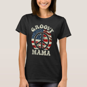 T-shirt Super Mama les années 70 esthétique USA Drapeau Re