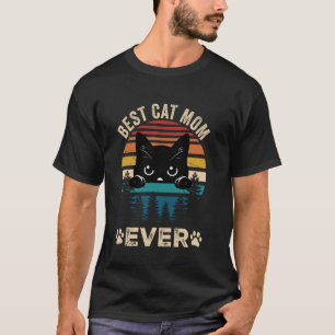 T-shirt Super Maman de Chat Rétro Chat Noir Bonne Fête des
