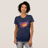 T-shirt Super Maman Neon Comic Bubble Fleur mère`Fête des (Devant entier)