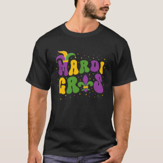 T-shirt Super Mardi Gras Purple Yellow Green perles Masque