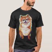 T-shirt Super mignon souriant Pomeranian (Devant)