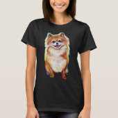 T-shirt Super mignon souriant Pomeranian (Devant)