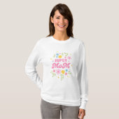 T-shirt Super Mom Floral Aesthetic Cute Pink Script shirt  (Devant entier)