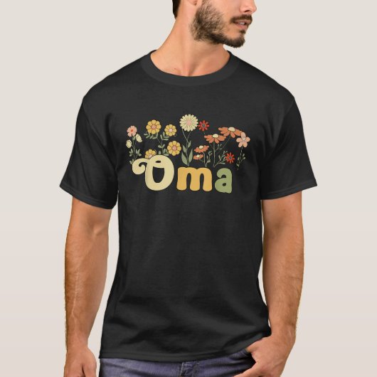 T-shirt Super Oma Grand-Mère Fleurs Oma Grand-Mère (Devant)