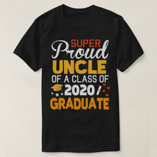 T-shirt Super Oncle Fier D'Une Classe De 2020 Diplômés Sen (Design devant)