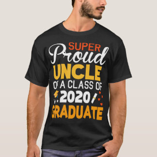 T-shirt Super Oncle Fier D'Une Classe De 2020 Diplômés Sen