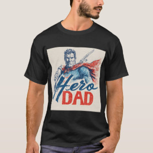 T-shirt "Super Papa" Illustration de super-héros avec bibe