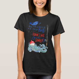 T-shirt Super Papa Pêche Hameçon, Ligne et Poids
