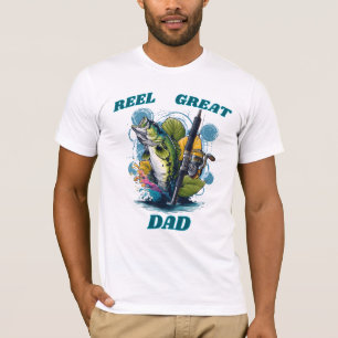 T-shirt Super Papa Pêcheur Enthousiaste Cadeau Fête des Pè
