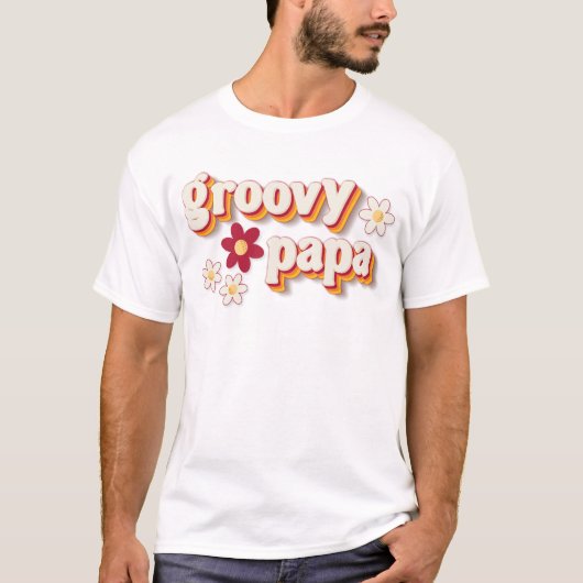 T-shirt super Papa | Retro Daisy Boho Anniversaire (Devant)
