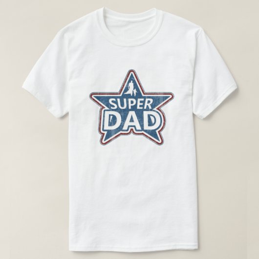 T-shirt Super Papa rouge blanc et bleu (Design devant)