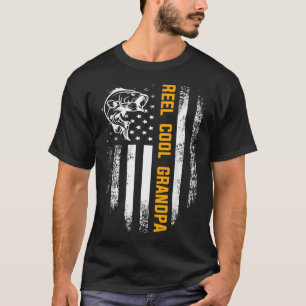 T-shirt Super Papi Grand-père Vintage Drapeau Pêche Fête d