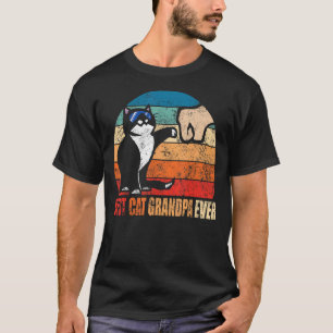 T-shirt Super Papy de Chat Rétro Drôle de Coup de Poing Pa