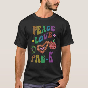 T-shirt Super PEACE LOVE PRE K Empreinte de léopard PréK E