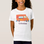T-Shirt Super plaisir orange rouge camionnette fleurs (Devant)