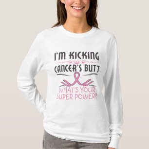 T-shirt Super pouvoir de coup de pied de bout de Cancer de