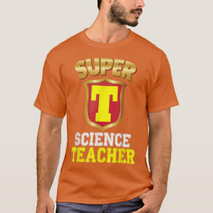 T-shirt Super Professeur De Science Retour À L'École Héros