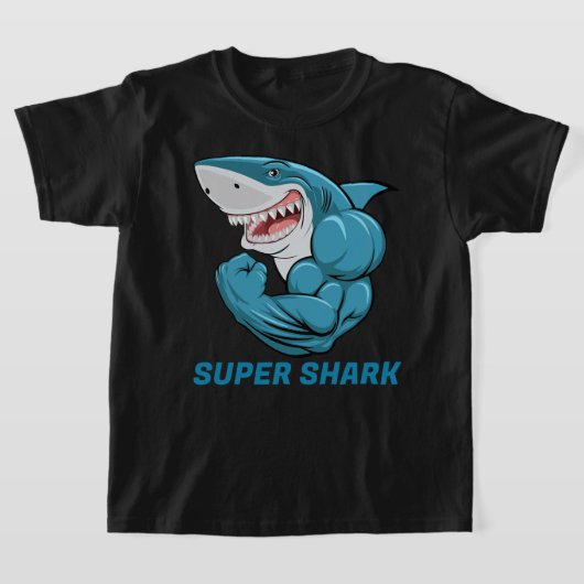 T-shirt super requin pour enfant (Poser)