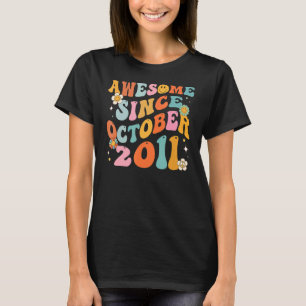 T-shirt Super Retro Awesome Depuis 2011 11 Ans 11ème