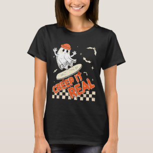 T-shirt Super Retro Ghost Halloween Creep It Real Boys Sk