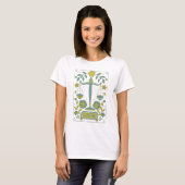 T-shirt Super Retro Libra Horoscope Astrologie Vert (Devant entier)