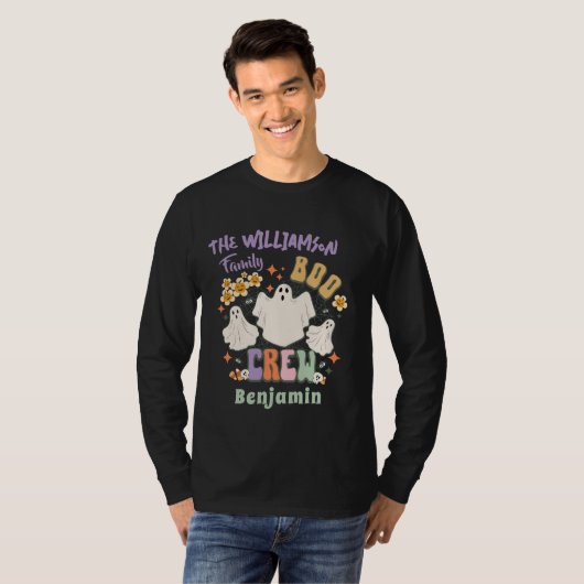 T-shirt Super Retro Matching Nom de famille Halloween Ghos (Devant entier)