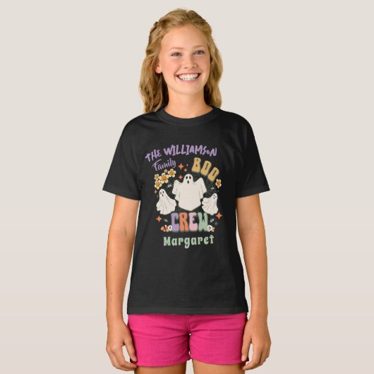 T-shirt Super Retro Matching Nom de famille Halloween Ghos (Devant entier)